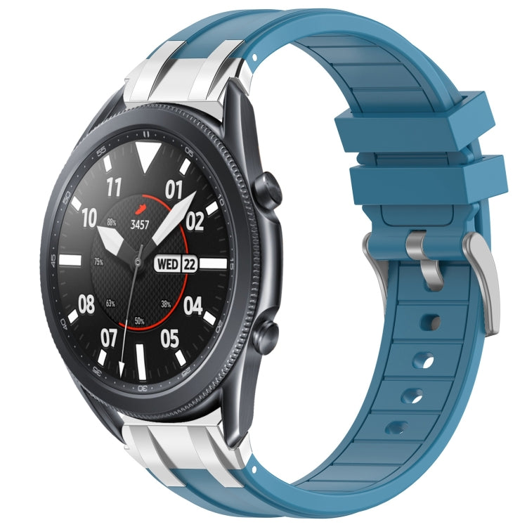 For Samsung Galaxy Watch 3 45mm 22mm Quick Release Silver Buckle Royal Silicone Watch Band(Sea Blue) - free shipping - PMC TechLife - Order now!