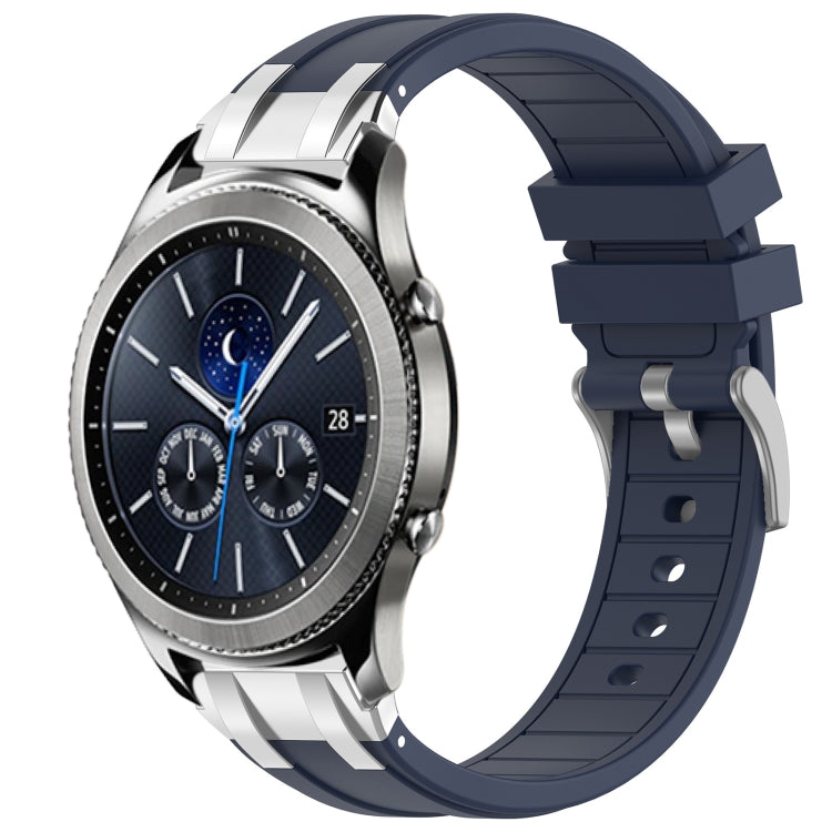 For Samsung Galaxy Gear S3 Classic 22mm Quick Release Silver Buckle Royal Silicone Watch Band(Navy Blue) - free shipping - PMC TechLife - Order now!