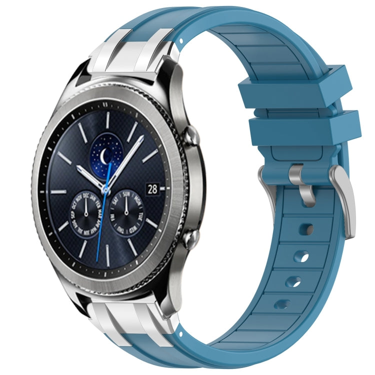 For Samsung Galaxy Gear S3 Classic 22mm Quick Release Silver Buckle Royal Silicone Watch Band(Sea Blue) - free shipping - PMC TechLife - Order now!