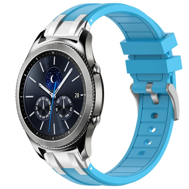 For Samsung Galaxy Gear S3 Classic 22mm Quick Release Silver Buckle Royal Silicone Watch Band(Sky Blue) - free shipping - PMC TechLife - Order now!