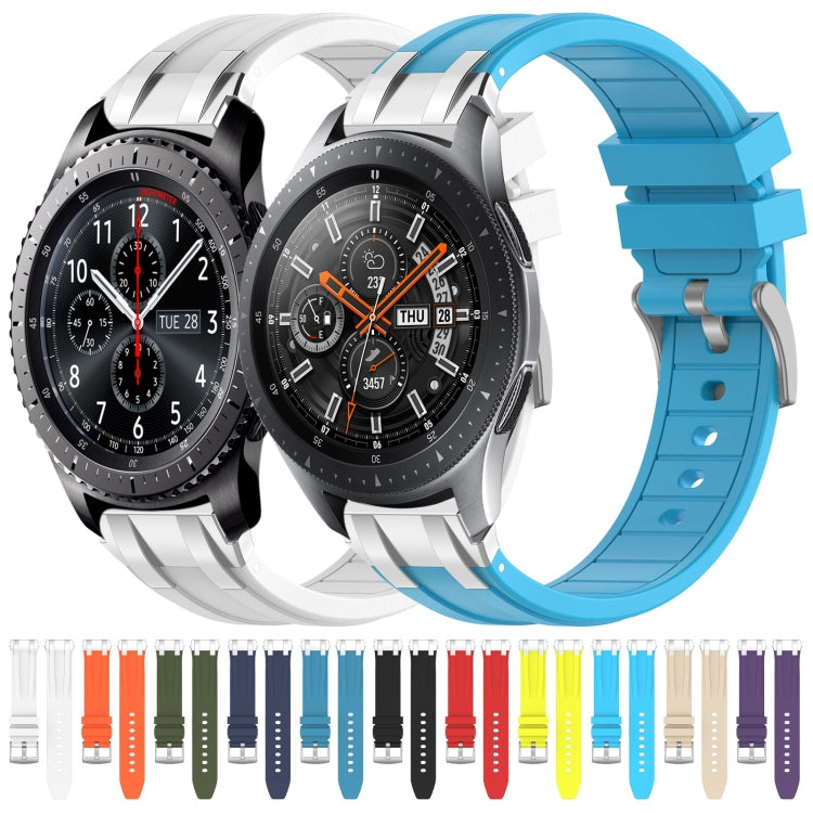 For Samsung Galaxy Watch 3 45mm 22mm Quick Release Silver Buckle Royal Silicone Watch Band(White) - free shipping - PMC TechLife - Order now!