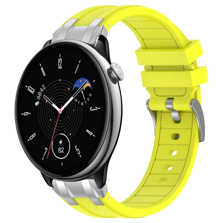 For Amazfit GTR Mini 20mm Quick Release Silver Buckle Royal Silicone Watch Band(Vital Yellow) - free shipping - PMC TechLife - Order now!