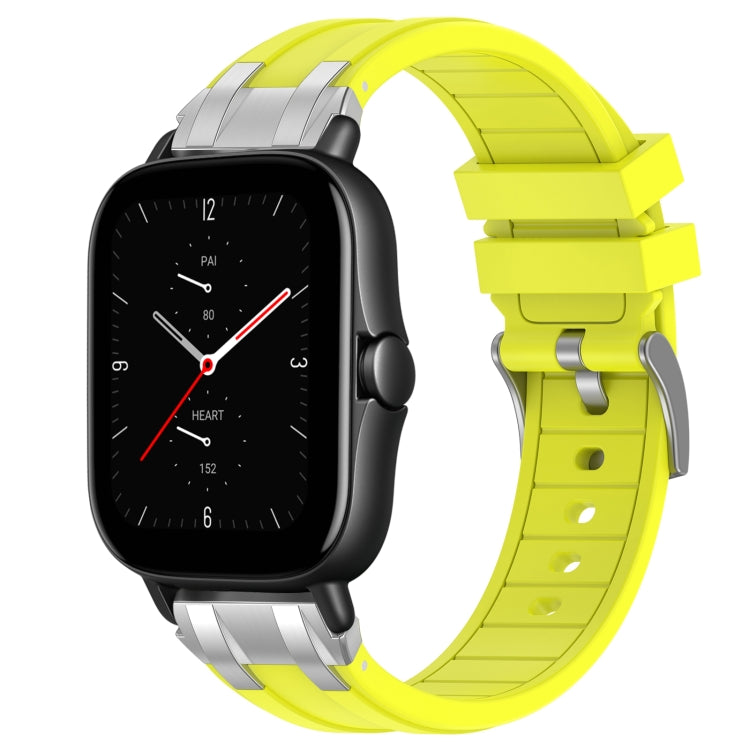 For Amazfit GTS 2e 20mm Quick Release Silver Buckle Royal Silicone Watch Band(Vital Yellow) - free shipping - PMC TechLife - Order now!