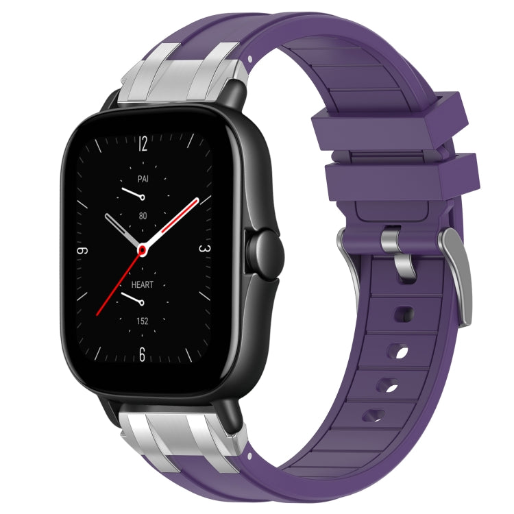 For Amazfit GTS 2e 20mm Quick Release Silver Buckle Royal Silicone Watch Band(Purple) - free shipping - PMC TechLife - Order now!