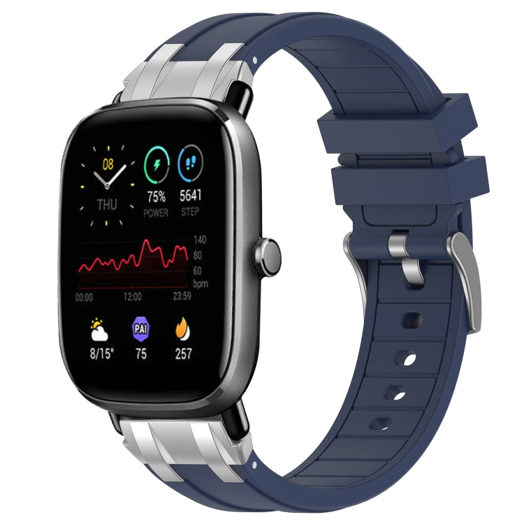 For Amazfit GTS 2 Mini 20mm Quick Release Silver Buckle Royal Silicone Watch Band(Navy Blue) - free shipping - PMC TechLife - Order now!