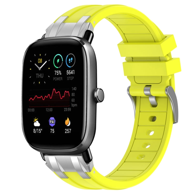 For Amazfit GTS 2 Mini 20mm Quick Release Silver Buckle Royal Silicone Watch Band(Vital Yellow) - free shipping - PMC TechLife - Order now!