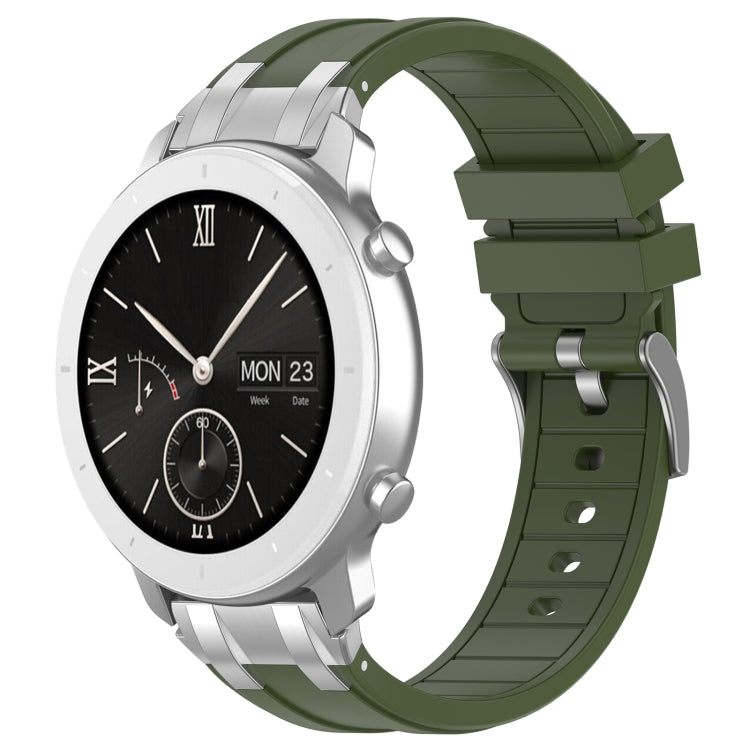 For Amazfit Pop 20mm Quick Release Silver Buckle Royal Silicone Watch Band(Olive Green) - free shipping - PMC TechLife - Order now!