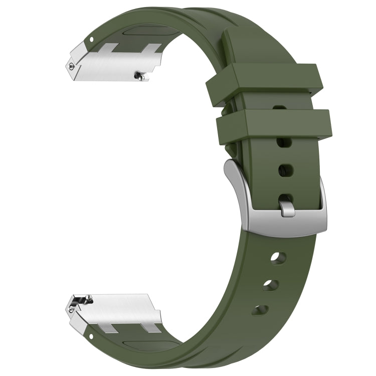 For Amazfit Pop 20mm Quick Release Silver Buckle Royal Silicone Watch Band(Olive Green) - free shipping - PMC TechLife - Order now!