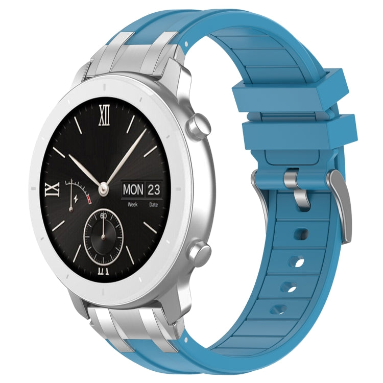 For Amazfit Pop 20mm Quick Release Silver Buckle Royal Silicone Watch Band(Sea Blue) - free shipping - PMC TechLife - Order now!