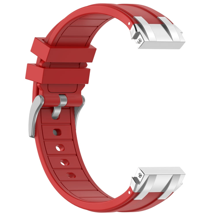 For Amazfit GTR 42mm 20mm Quick Release Silver Buckle Royal Silicone Watch Band(Red) - free shipping - PMC TechLife - Order now!