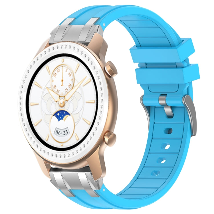 For Amazfit GTR 42mm 20mm Quick Release Silver Buckle Royal Silicone Watch Band(Sky Blue) - free shipping - PMC TechLife - Order now!