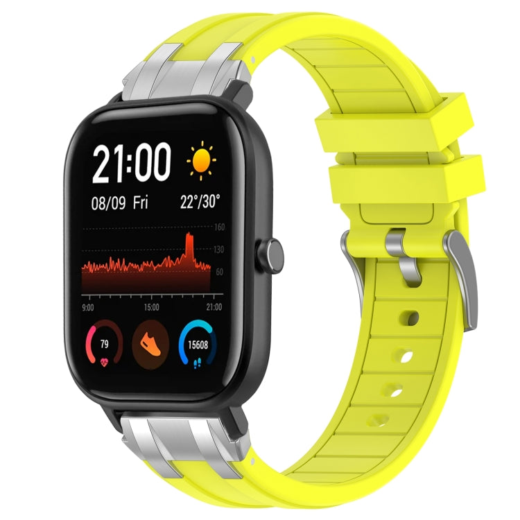 For Amazfit GTS 20mm Quick Release Silver Buckle Royal Silicone Watch Band(Vital Yellow) - free shipping - PMC TechLife - Order now!