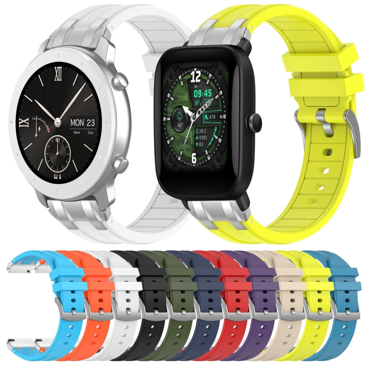 For Amazfit GTS 20mm Quick Release Silver Buckle Royal Silicone Watch Band(Vital Yellow) - free shipping - PMC TechLife - Order now!