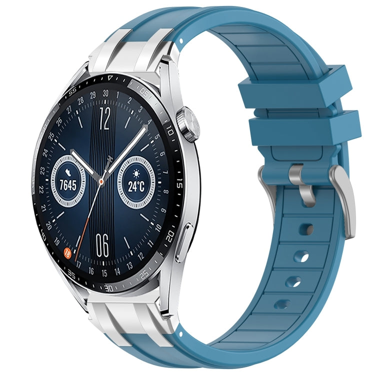 For Huawei Watch GT3 42mm 20mm Quick Release Silver Buckle Royal Silicone Watch Band(Sea Blue) - free shipping - PMC TechLife - Order now!