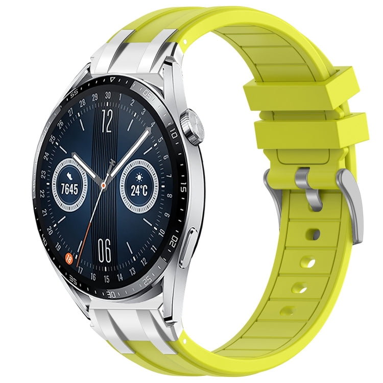 For Huawei Watch GT3 42mm 20mm Quick Release Silver Buckle Royal Silicone Watch Band(Vital Yellow) - free shipping - PMC TechLife - Order now!