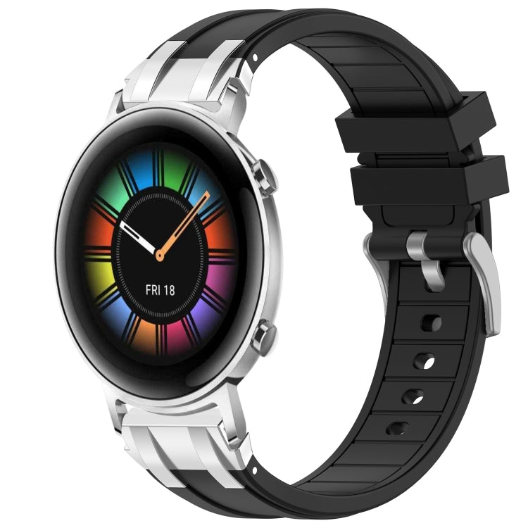 For Huawei Watch GT2 42mm 20mm Quick Release Silver Buckle Royal Silicone Watch Band(Black) - free shipping - PMC TechLife - Order now!