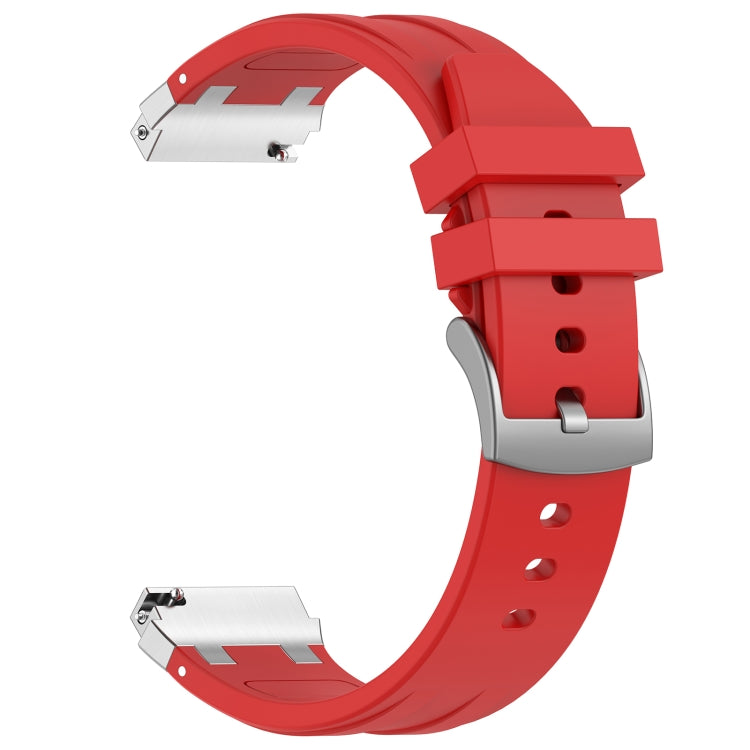For Huawei Watch GT2 42mm 20mm Quick Release Silver Buckle Royal Silicone Watch Band(Red) - free shipping - PMC TechLife - Order now!