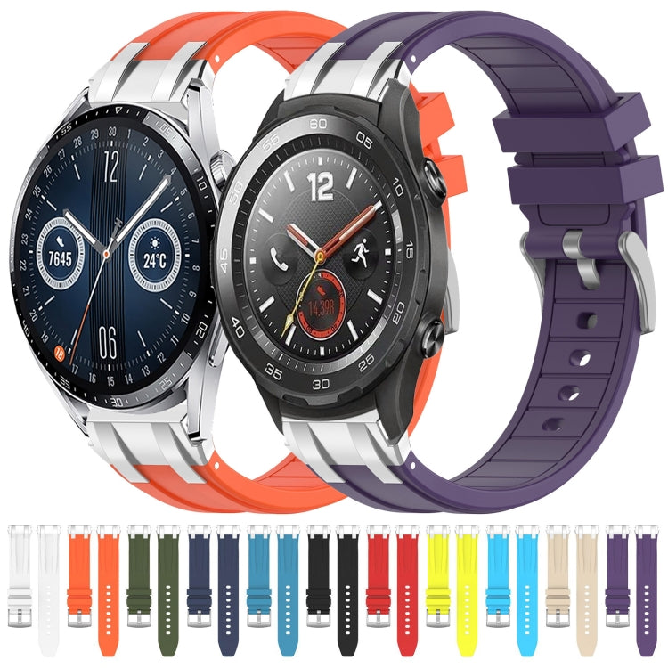 For Huawei Watch GT3 42mm 20mm Quick Release Silver Buckle Royal Silicone Watch Band(Navy Blue) - free shipping - PMC TechLife - Order now!