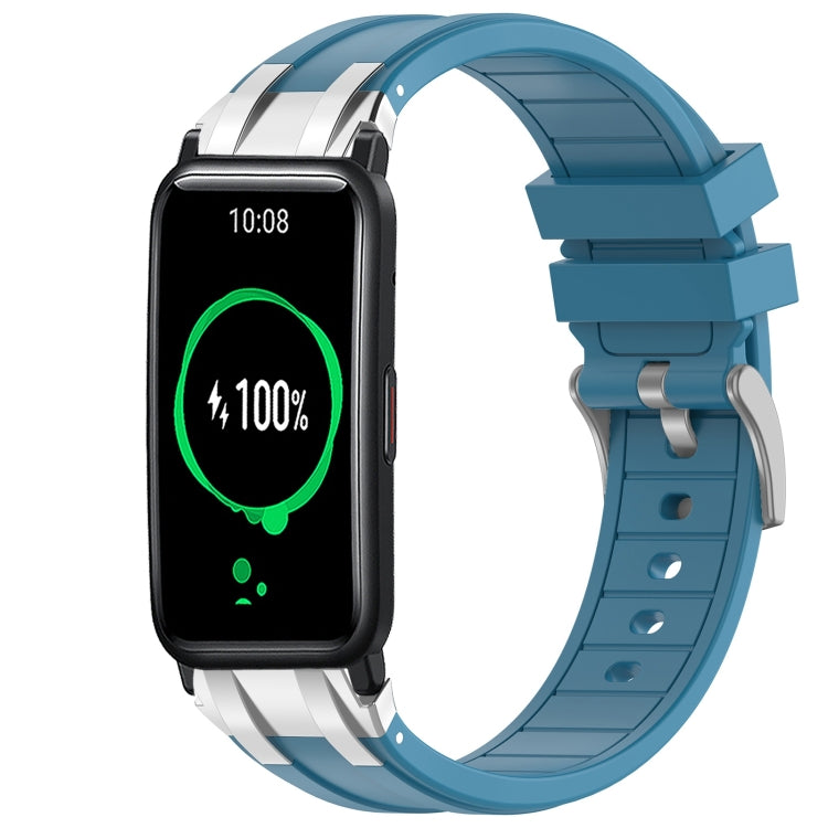 For Honor Watch ES 20mm Quick Release Silver Buckle Royal Silicone Watch Band(Sea Blue) - free shipping - PMC TechLife - Order now!