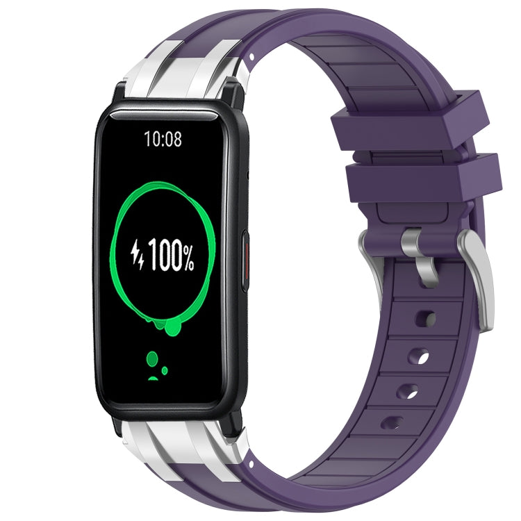 For Honor Watch ES 20mm Quick Release Silver Buckle Royal Silicone Watch Band(Purple) - free shipping - PMC TechLife - Order now!