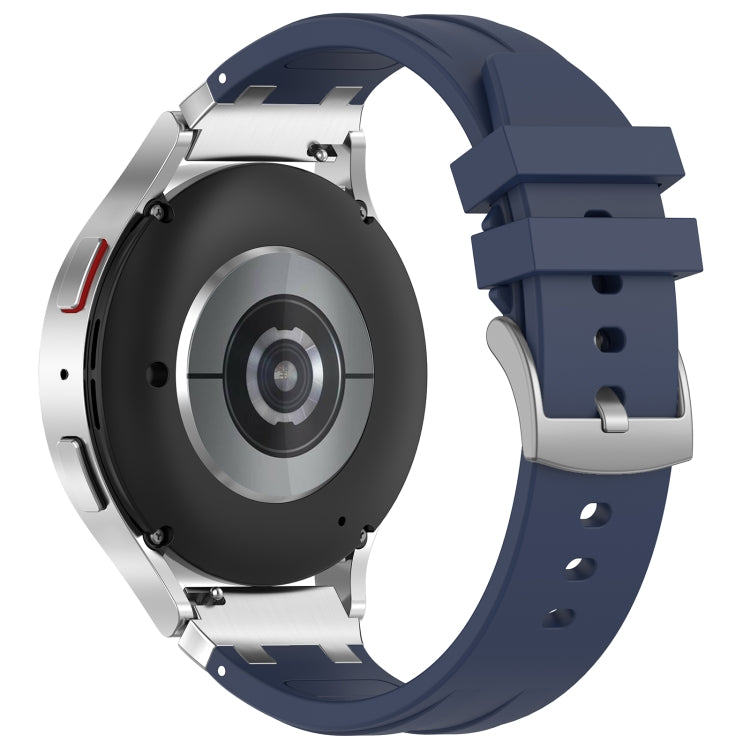 For Huawei Watch 4 Pro 22mm Quick Release Silver Buckle Royal Silicone Watch Band(Navy Blue) - free shipping - PMC TechLife - Order now!
