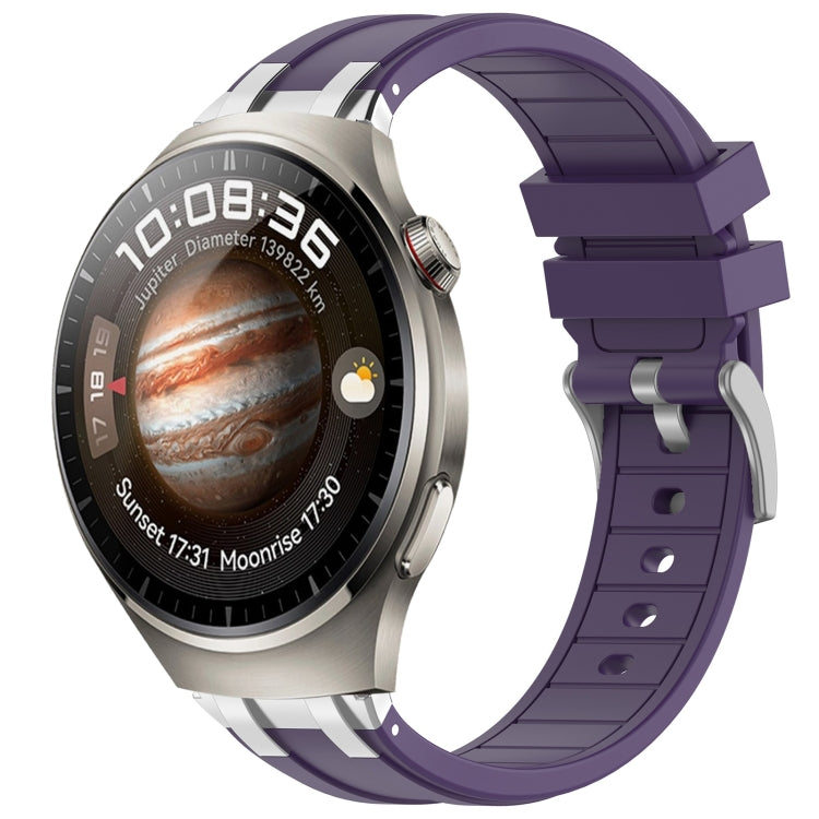 For Huawei Watch 4 22mm Quick Release Silver Buckle Royal Silicone Watch Band(Purple) - free shipping - PMC TechLife - Order now!