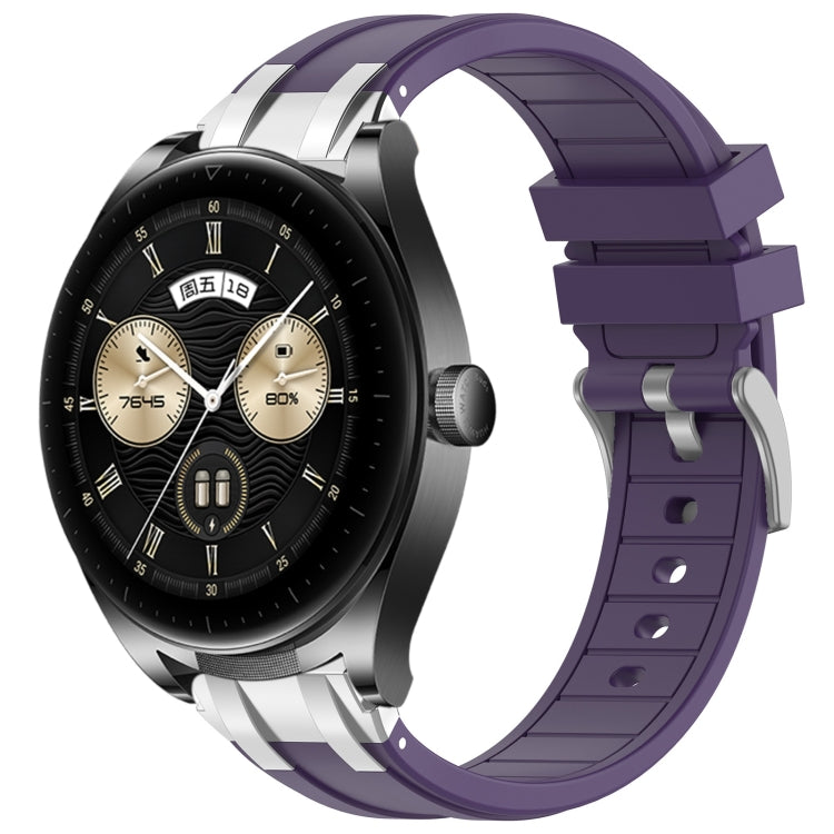 For Huawei Watch Buds 22mm Quick Release Silver Buckle Royal Silicone Watch Band(Purple) - free shipping - PMC TechLife - Order now!