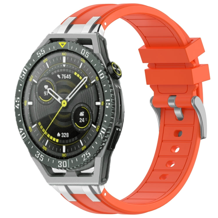 For Huawei Watch GT3 SE 22mm Quick Release Silver Buckle Royal Silicone Watch Band(Orange) - free shipping - PMC TechLife - Order now!