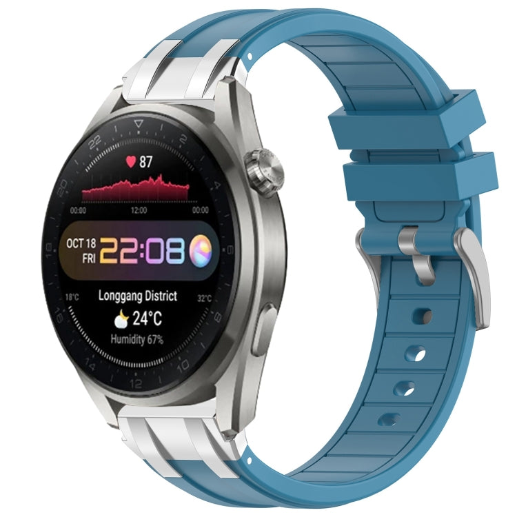 For Huawei Watch3 Pro New 22mm Quick Release Silver Buckle Royal Silicone Watch Band(Sea Blue) - free shipping - PMC TechLife - Order now!
