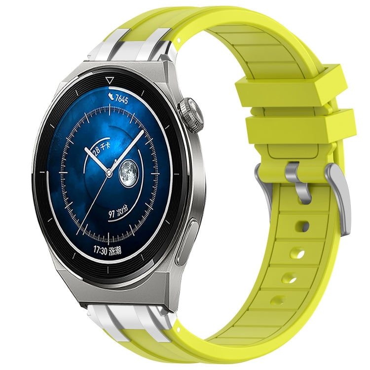 For Huawei Watch GT3 Pro 46mm 22mm Quick Release Silver Buckle Royal Silicone Watch Band(Vital Yellow) - free shipping - PMC TechLife - Order now!