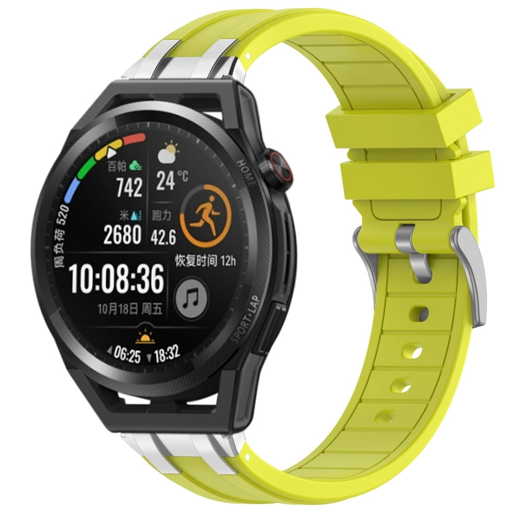 For Huawei Watch GT Runner 22mm Quick Release Silver Buckle Royal Silicone Watch Band(Vital Yellow) - free shipping - PMC TechLife - Order now!