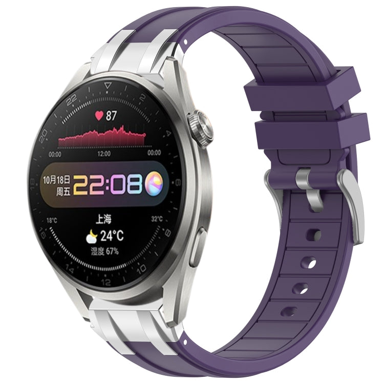 For Huawei Watch3 Pro 22mm Quick Release Silver Buckle Royal Silicone Watch Band(Purple) - free shipping - PMC TechLife - Order now!