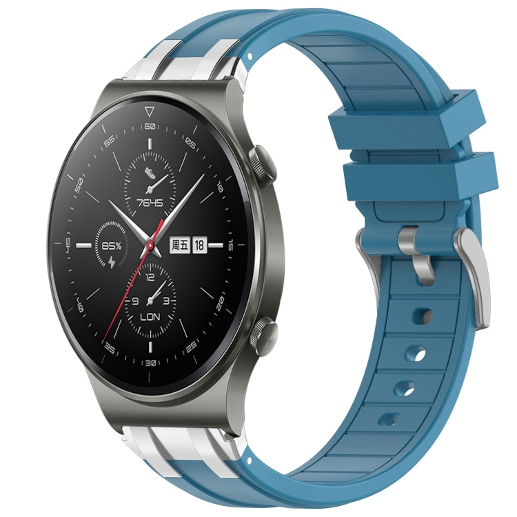 For Huawei Watch GT2 Pro 22mm Quick Release Silver Buckle Royal Silicone Watch Band(Sea Blue) - free shipping - PMC TechLife - Order now!
