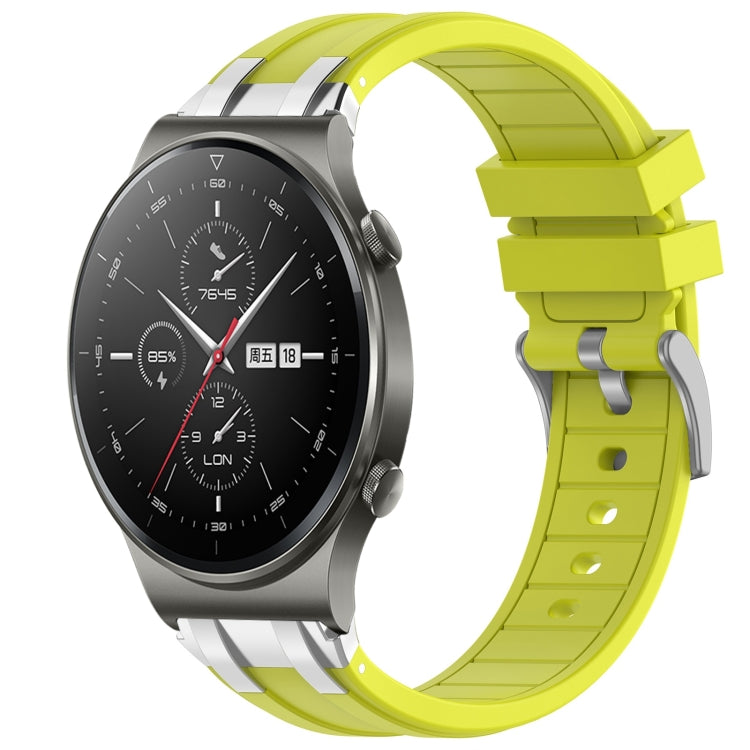 For Huawei Watch GT2 Pro 22mm Quick Release Silver Buckle Royal Silicone Watch Band(Vital Yellow) - free shipping - PMC TechLife - Order now!