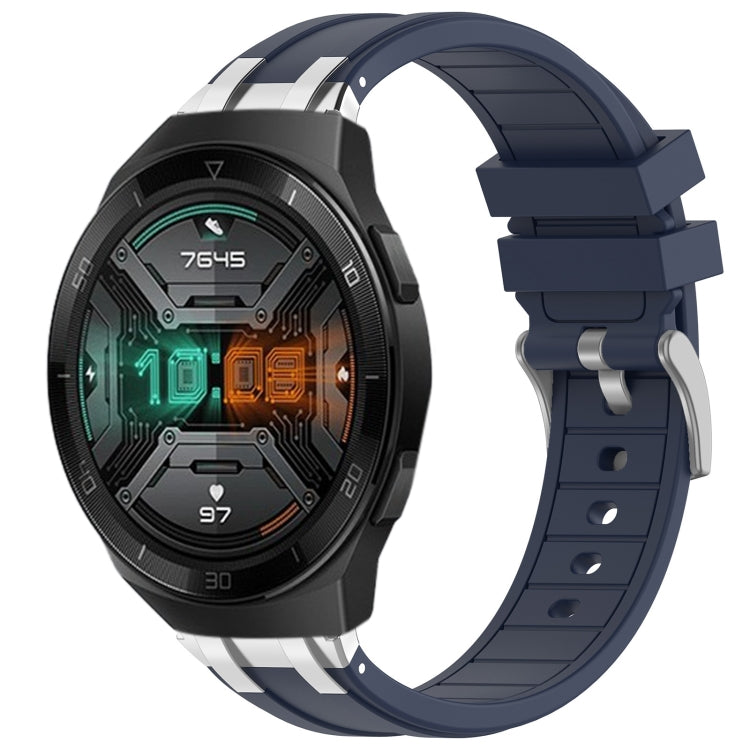 For Huawei Watch GT 2e 22mm Quick Release Silver Buckle Royal Silicone Watch Band(Navy Blue) - free shipping - PMC TechLife - Order now!