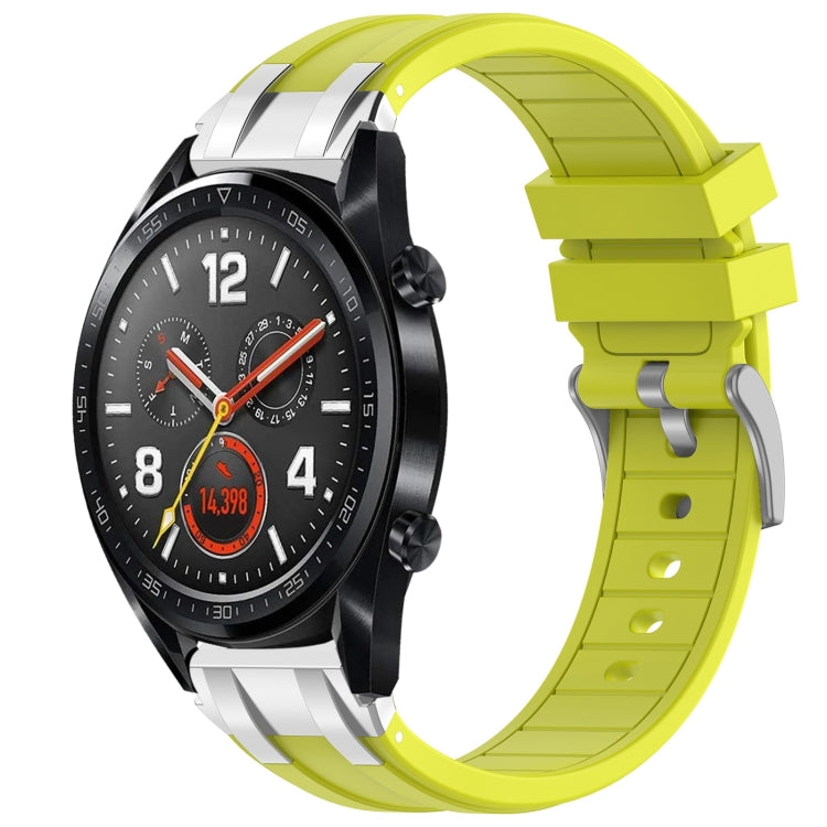 For Huawei Watch GT 22mm Quick Release Silver Buckle Royal Silicone Watch Band(Vital Yellow) - free shipping - PMC TechLife - Order now!