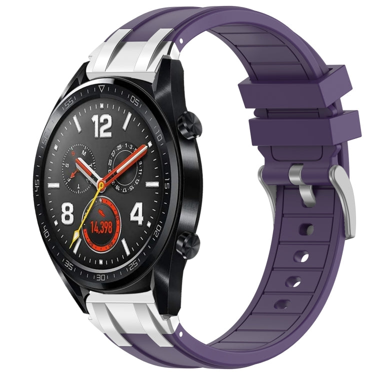 For Huawei Watch GT 22mm Quick Release Silver Buckle Royal Silicone Watch Band(Purple) - free shipping - PMC TechLife - Order now!