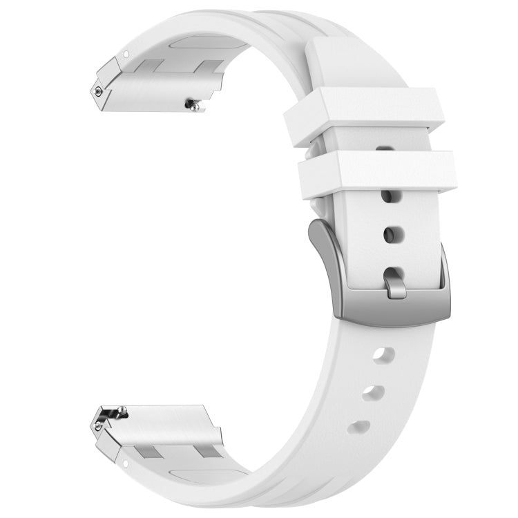 For Huawei Watch GT2 46mm 22mm Quick Release Silver Buckle Royal Silicone Watch Band(White) - free shipping - PMC TechLife - Order now!