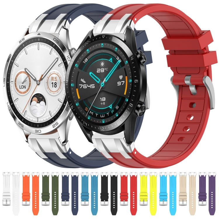For Huawei Watch GT3 46mm 22mm Quick Release Silver Buckle Royal Silicone Watch Band(Vital Yellow) - free shipping - PMC TechLife - Order now!