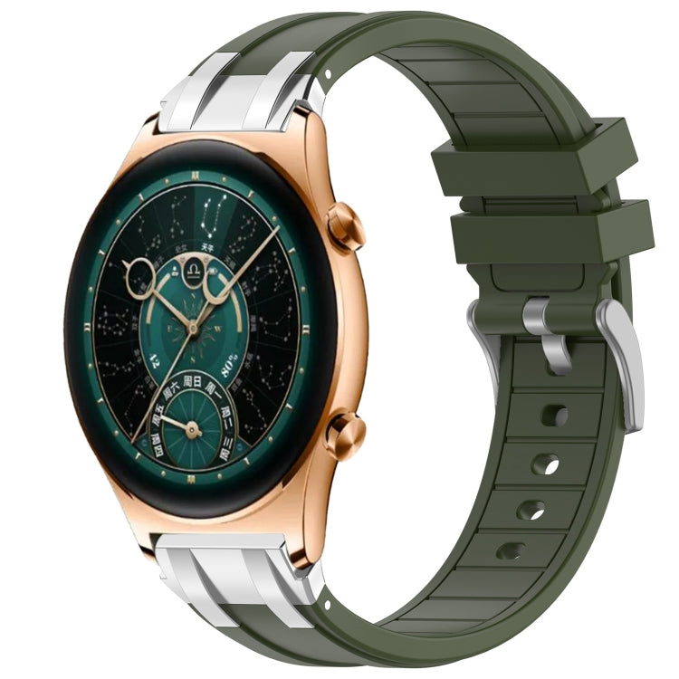 For Honor Watch GS 4 22mm Quick Release Silver Buckle Royal Silicone Watch Band(Olive Green) - free shipping - PMC TechLife - Order now!