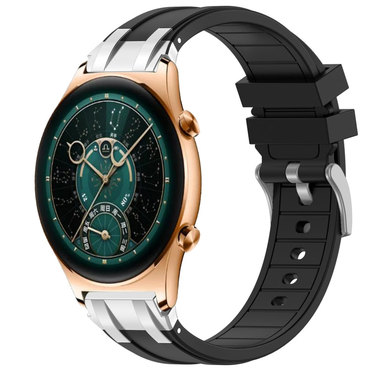 For Honor Watch GS 4 22mm Quick Release Silver Buckle Royal Silicone Watch Band(Black) - free shipping - PMC TechLife - Order now!