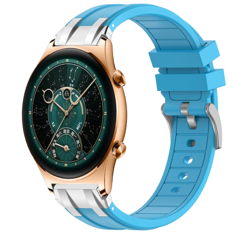 For Honor Watch GS 4 22mm Quick Release Silver Buckle Royal Silicone Watch Band(Sky Blue) - free shipping - PMC TechLife - Order now!