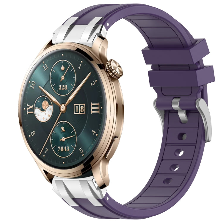 For Honor Watch 4 Pro 22mm Quick Release Silver Buckle Royal Silicone Watch Band(Purple) - free shipping - PMC TechLife - Order now!