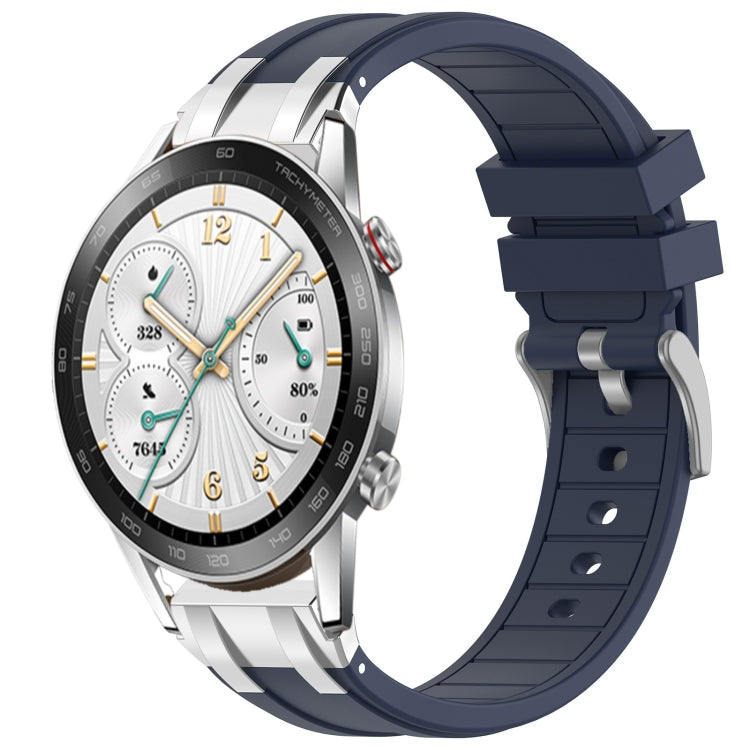 For Honor Watch GS 3i 22mm Quick Release Silver Buckle Royal Silicone Watch Band(Navy Blue) - free shipping - PMC TechLife - Order now!