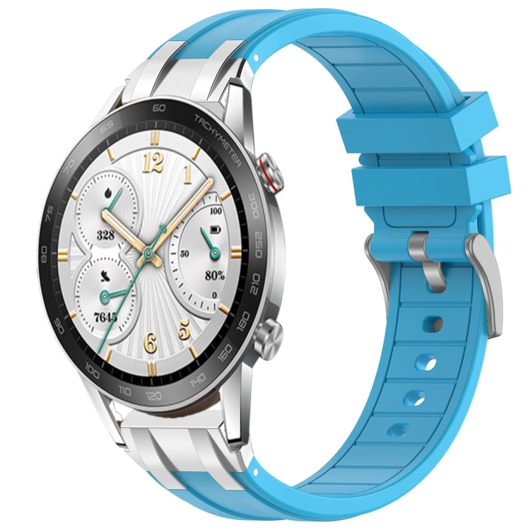For Honor Watch GS 3i 22mm Quick Release Silver Buckle Royal Silicone Watch Band(Sky Blue) - free shipping - PMC TechLife - Order now!