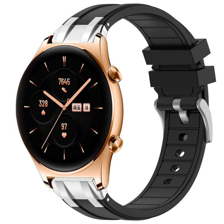 For Honor Watch GS 3 22mm Quick Release Silver Buckle Royal Silicone Watch Band(Black) - free shipping - PMC TechLife - Order now!