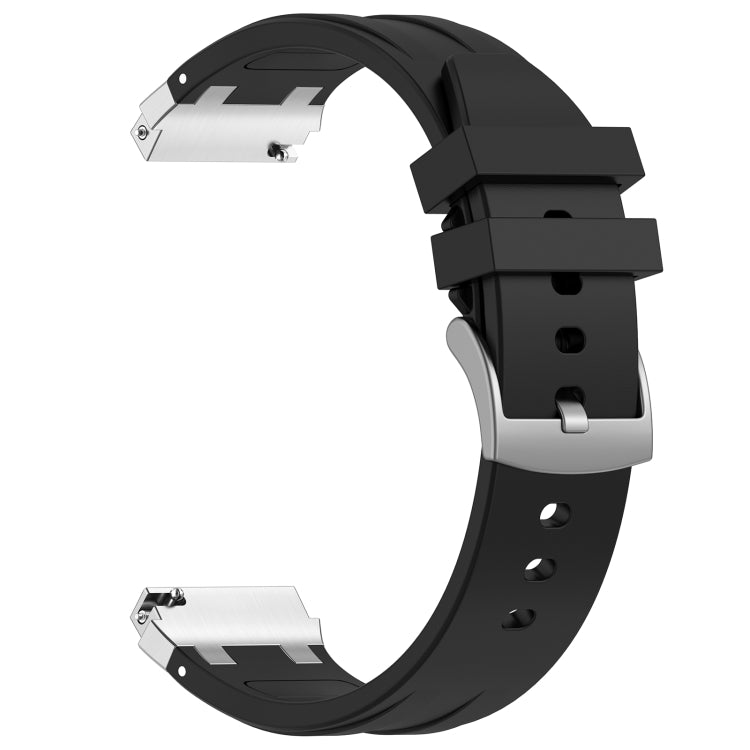 For Honor Watch GS 3 22mm Quick Release Silver Buckle Royal Silicone Watch Band(Black) - free shipping - PMC TechLife - Order now!