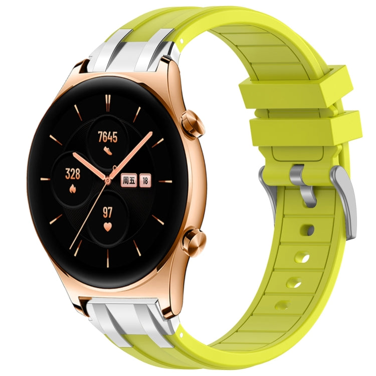 For Honor Watch GS 3 22mm Quick Release Silver Buckle Royal Silicone Watch Band(Vital Yellow) - free shipping - PMC TechLife - Order now!