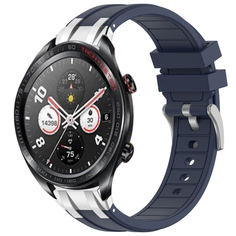 For Honor Watch Dream 22mm Quick Release Silver Buckle Royal Silicone Watch Band(Navy Blue) - free shipping - PMC TechLife - Order now!