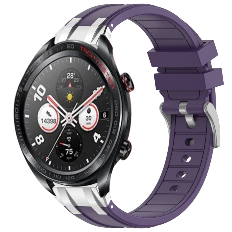For Honor Watch Dream 22mm Quick Release Silver Buckle Royal Silicone Watch Band(Purple) - free shipping - PMC TechLife - Order now!